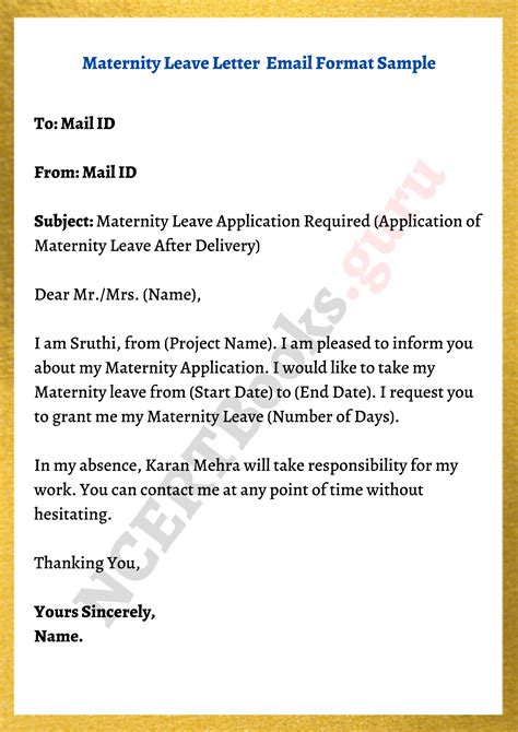 How To Write A Letter For Maternity Leave Tips Sample