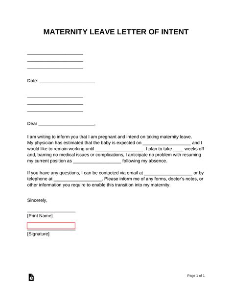 How To Write A Maternity Leave Application Letter Download This Sample Maternity Leave