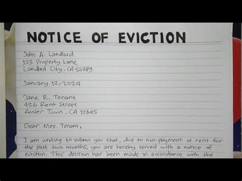 How To Write A Notice Of Eviction Letter Step By Step Guide Writing