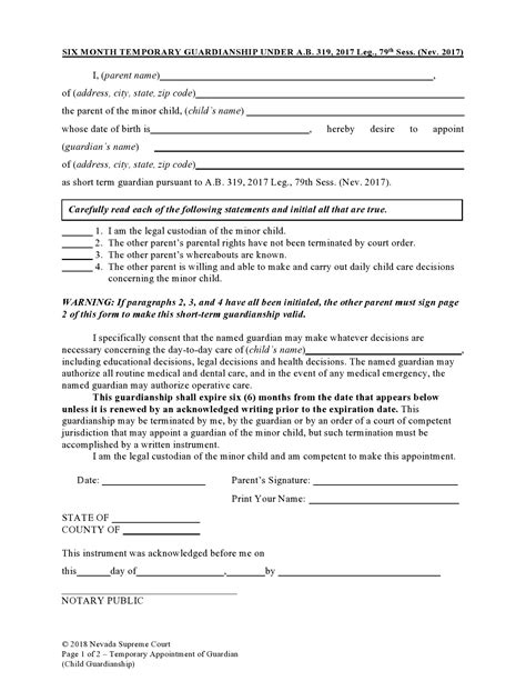 Temporary Parental Guardianship Paperwork Guide