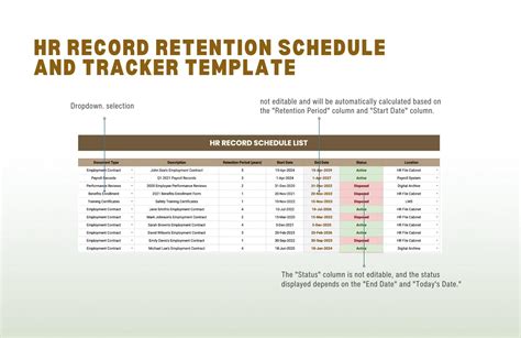 Hr Record Retention Guide Template Word