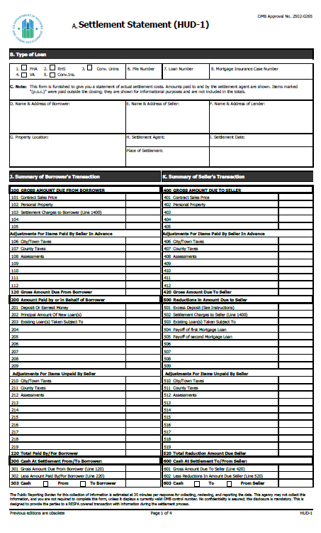 Hud Form 52515 Fillable Printable Forms Free Online