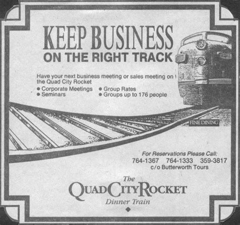 Iais Railfans Photo Gallery Quad City Rocket Paperwork Advertisement 3