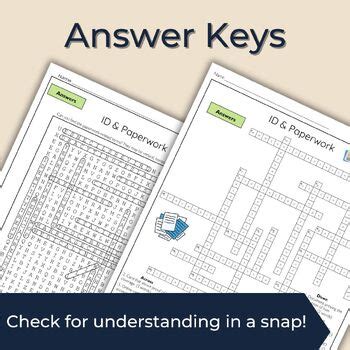 Identification Adulting Paperwork Crossword Puzzle Word Search