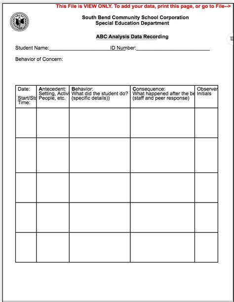 Iep Forms Behavior Intervention Plan Behavior Plans Progress Report