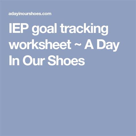 Iep Organization A Day In Our Shoes