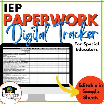 Iep Paperwork Tracker Special Education Tpt