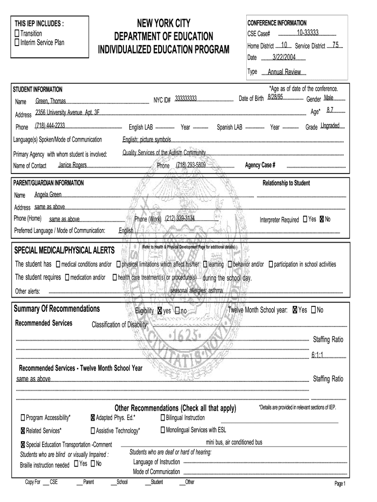 Iep Template Fill Out Amp Sign Online Dochub