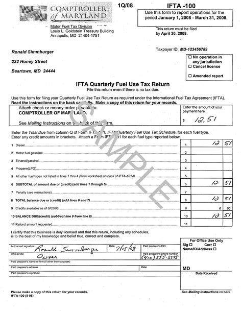 Ifta Report Sample Form Fill Out Printable Pdf Forms Online