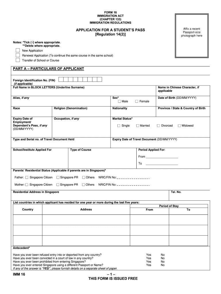 Immigration Chapter 133 Form Fill Online Printable Fillable Blank