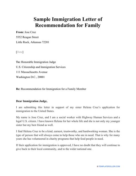 Immigration Letter Of Recommendation For Family All You Need Infos