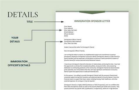 Immigration Sponsor Letter In Word Google Docs Pages Download