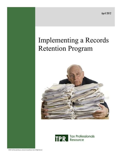 Implementing A Records Retention Program St Pdf Free Download