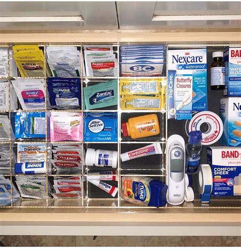 In Home Pharmacy With A First Aid Medication Drawer Neatly