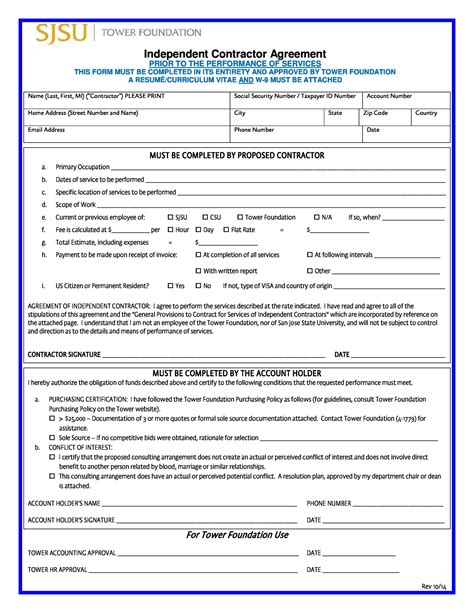 Indepen Contractor Paperwork