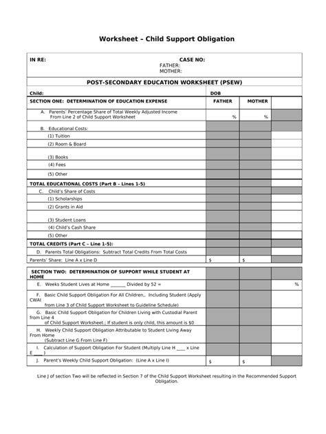 Indiana Child Support Doc Template Pdffiller