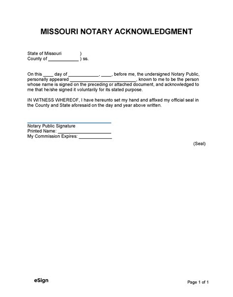 Individual Notary Acknowledgement Form Notary Acknowledgement Form