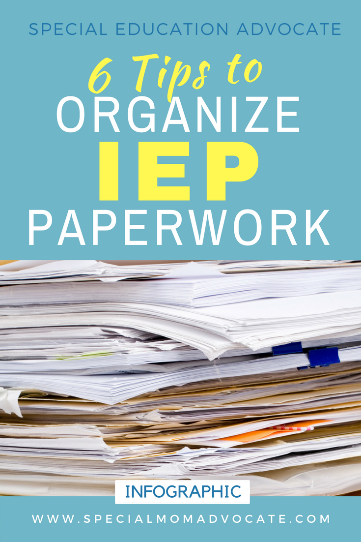 Infographic 6 Tips To Organize Iep Paperwork Special Mom Advocate