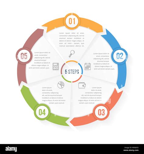 Infographic Template With Five Steps Stock Vector Illustration Of