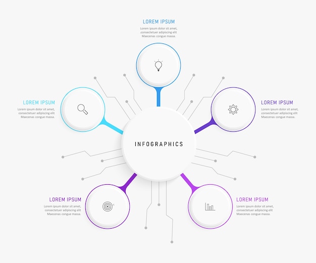 Infographics Design Template And Icons With 5 Options Or 5 Steps