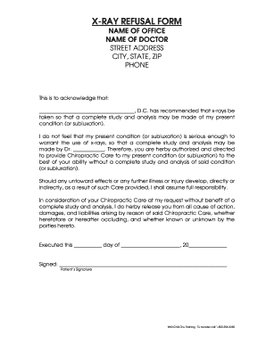 Informed Refusal Form Fill And Sign Printable Template Online