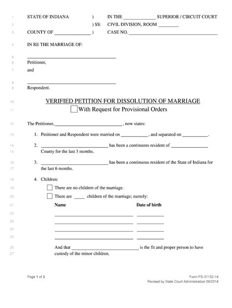 Instructions Divorce Without Children With Agreement Indiana Form