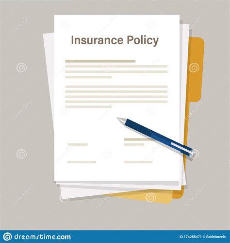 Insurance Policy Paperwork Agreement With Pen Vector Image