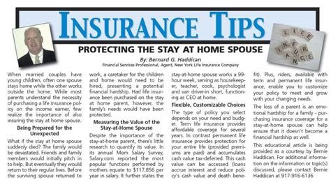 Insurance Tips April 2012 The Connections Magazines New Jersey