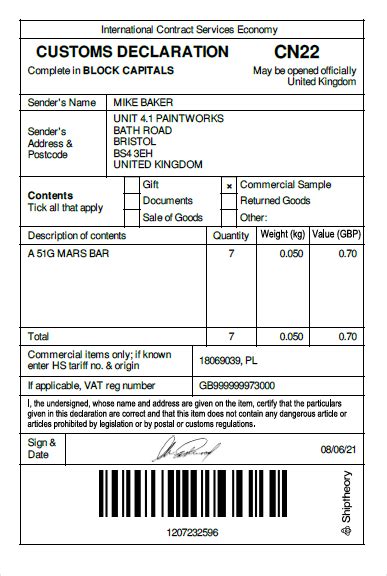 Introducing Cn22a And Cn22b Customs Forms Shiptheory