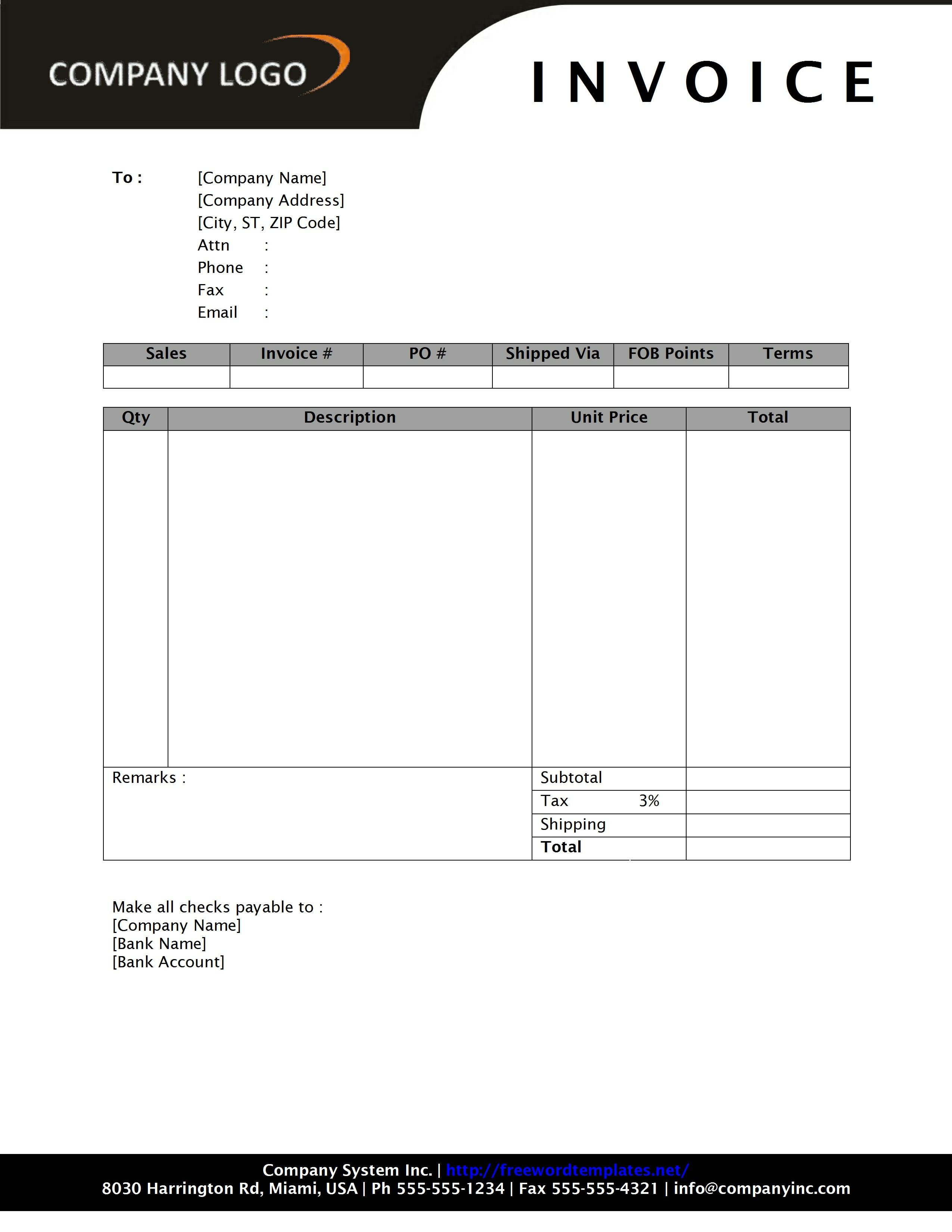 Invoice For Sale Invoice Template Ideas