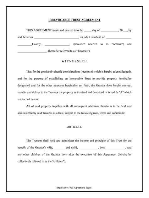 Irrevocable Trust Forms Fill Online Printable Fillable Blank Pdffiller