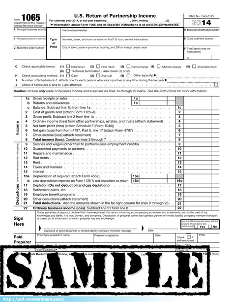 Irs Form 1065 Free Download Create Edit Fill And Print