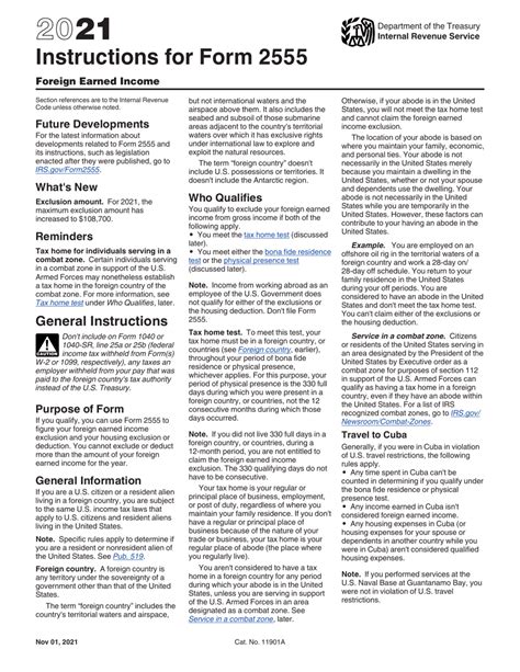 Irs Form 2555 Instructions