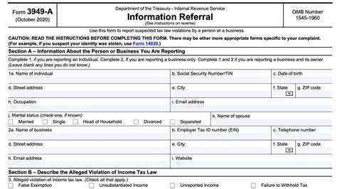 Irs Form 3949 A Instructions