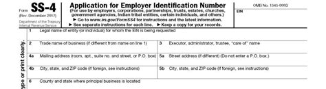 Irs Form Ss 4 Application For Ein Updated For Companies