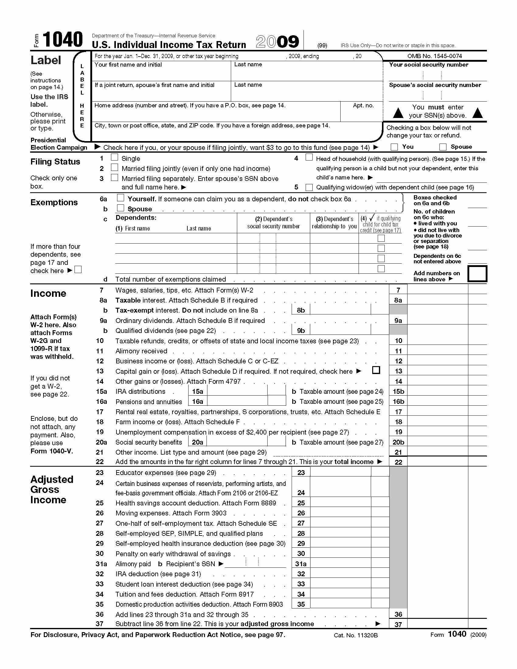 Irs Individual Fillable Tax Forms Printable Forms Free Online