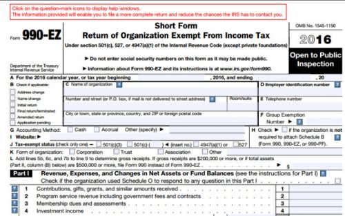 Irs Releases Updated Form 990 Ez 501 C Services