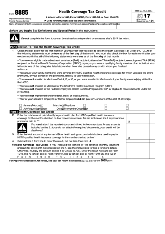 Irs Tax Form 8885 Printable Tax Form Printable Forms Free Online