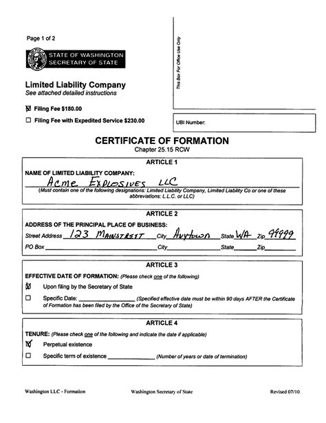 LLC Formation Paperwork Filing Requirements