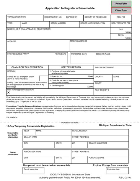 Michigan Snowmobiling Registration Requirements