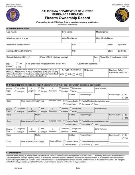 5 Firearm Forms