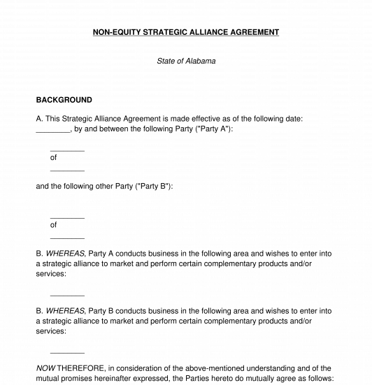 Strategic Alliance Legal Paperwork
