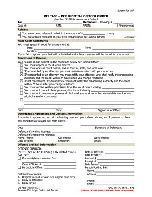 Jail Release Form Editable Forms Riset