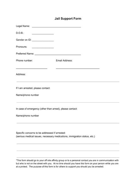 Jail Support Form Greenpeace Fill And Sign Printable Template