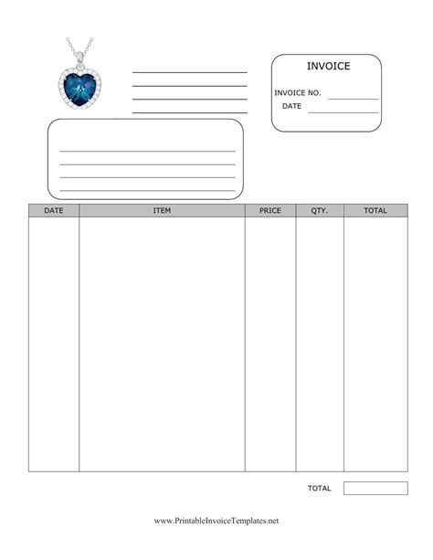 Jewelry Invoice Template Parahyena