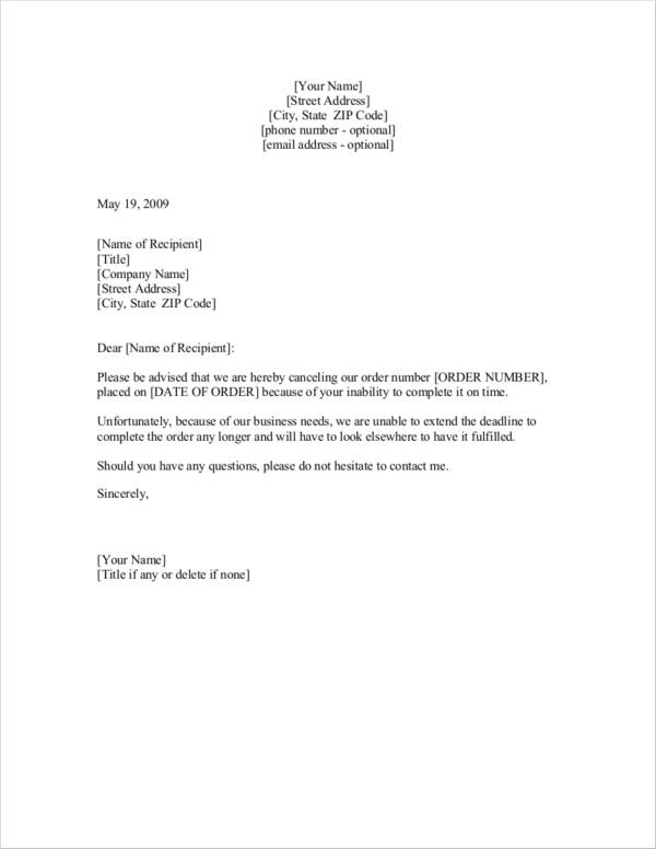 Job Cancellation Letter Samples Archives Sample Order Example Format