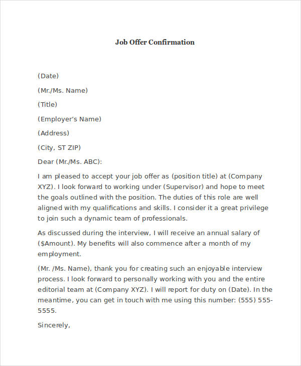 Job Offer Email 7 Examples Format How To Write Pdf