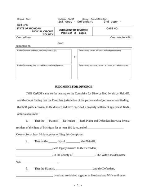 Judgement Of Divorce Form Michigan Fill Out Amp Sign Online Dochub