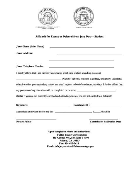 Jury Duty Template