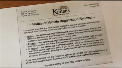 Kansas Car Tag Renewal Notices Set To Change